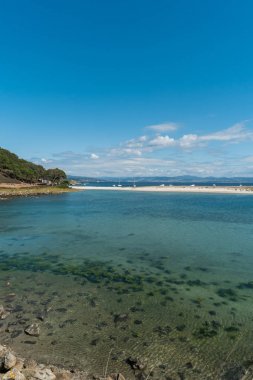 Islas CIES, Vigo, İspanya - 16 Eylül 2017: Playa görünümünü 