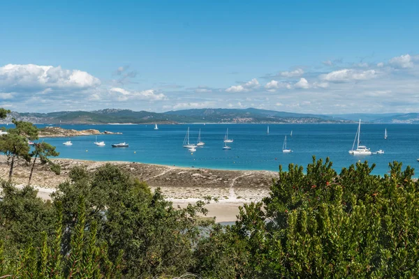 Islas CIES, Vigo, İspanya - 16 Eylül 2017: Playa görünümünü 