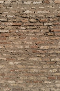 Çatlak ve çizikler ile eski tuğla duvar. Tuğla duvar arka plan.