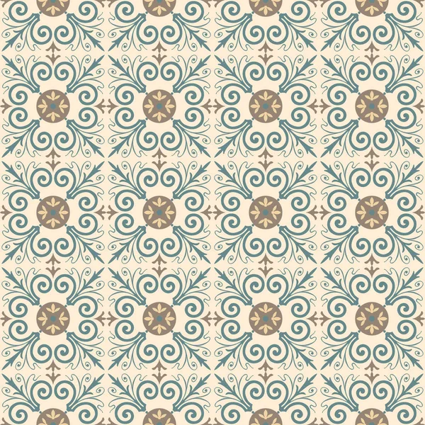 Portuguese tiles pattern. Vintage background. Vector seamless texture — Stock Vector