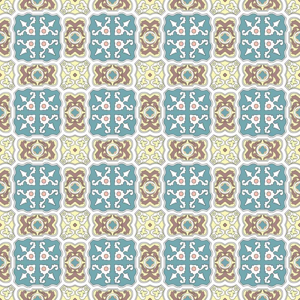 Patrón azulejos portugueses. Fondo vintage. Textura sin costura vectorial — Vector de stock
