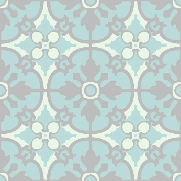 Patrón Azulejos Portugueses Fondo Vintage Textura Sin Costura Vectorial Hermoso — Vector de stock