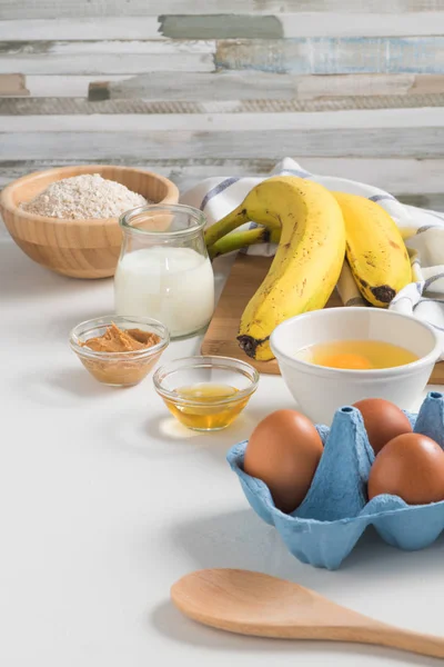 Ingredients for making pancake dough — Stock Photo, Image