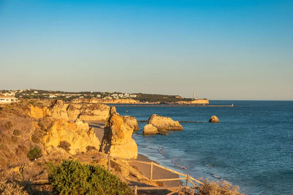 View Praia Rocha Portimao Algarve Region Portugal Sunset — Stockfoto