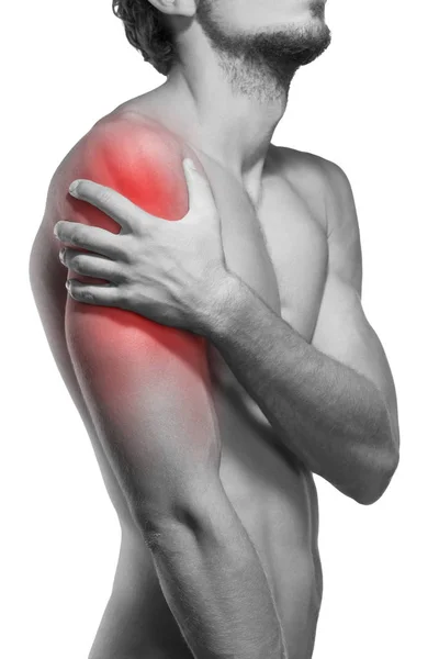 Ból ramienia ludzkiego. Anatomia człowieka ramienia. — Zdjęcie stockowe