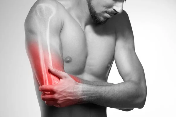 Símbolo de dor no braço — Fotografia de Stock