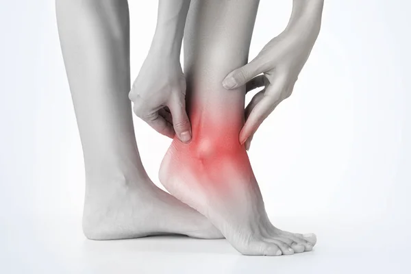 Knöchelschmerzen Schmerzhafter Punkt Fuß — Stockfoto