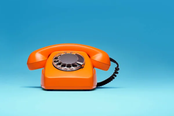 Telefono Stile Retrò Sfondo Blu — Foto Stock