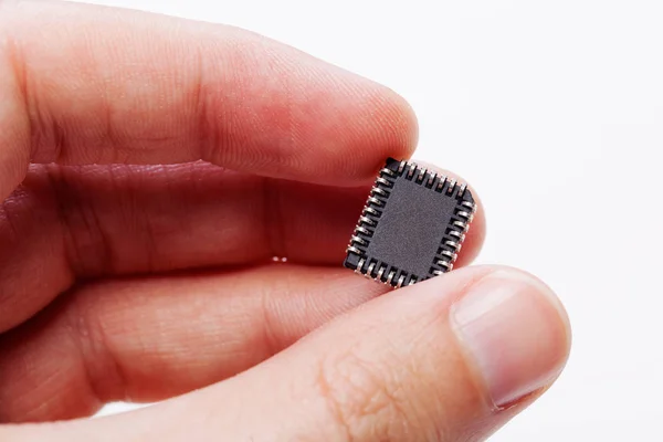 Microchip Finger Close — Stock Photo, Image