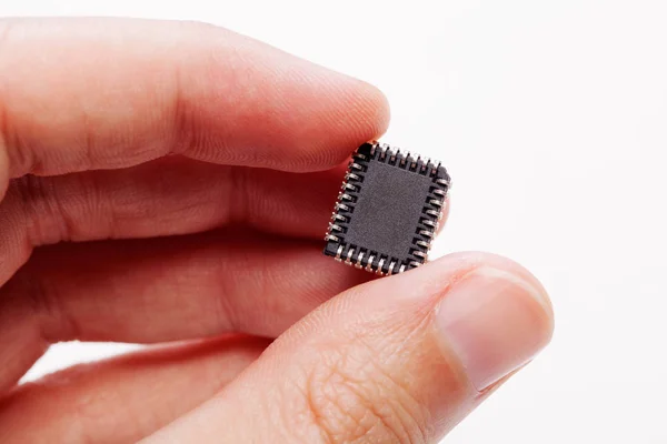 Microchip Palec Bliska — Zdjęcie stockowe