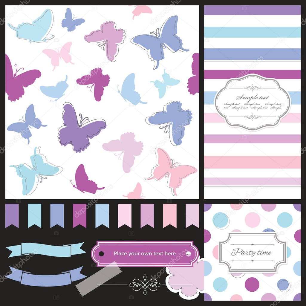 Scrapbook design elements set.