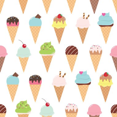 Dondurma külahlarıyla kusursuz desen.