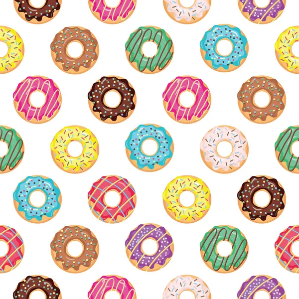 Padrão sem costura com donuts envidraçados . —  Vetores de Stock