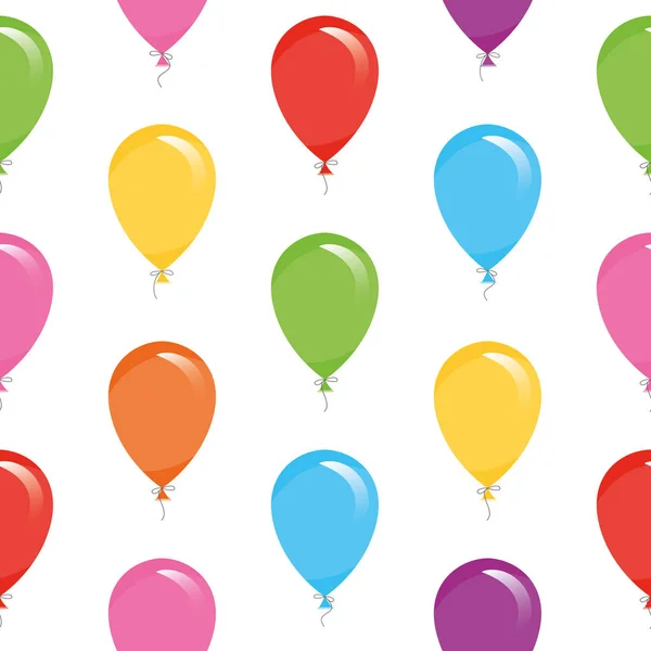 Festliche nahtlose Muster mit bunten Luftballons. Geburtstag, Babydusche, Urlaubsdesign. — Stockvektor