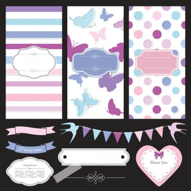 Karalama defteri tasarım öğeleri kümesi.