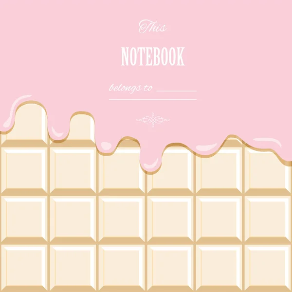 Rózsaszín krém olvasztott fehér csokoládé alapon. Aranyos tervez-val szöveg minta. — Stock Vector