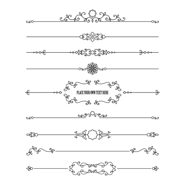 Frame and dividers set isolated on white. — Stock Vector