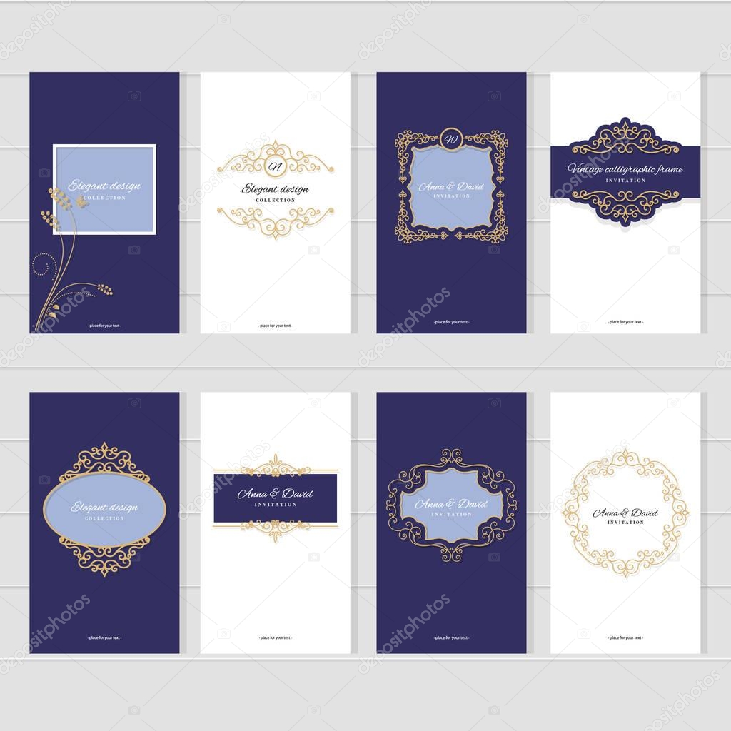 Luxury vintage card templates set.