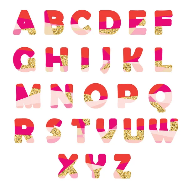 Modern abstract font with glitter. Creative ABC letters can be used for sale, birthday party, shop, present, header, broshure. — Stock Vector