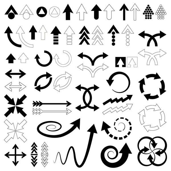 Arrows icons set isolated on white. — Stock Vector