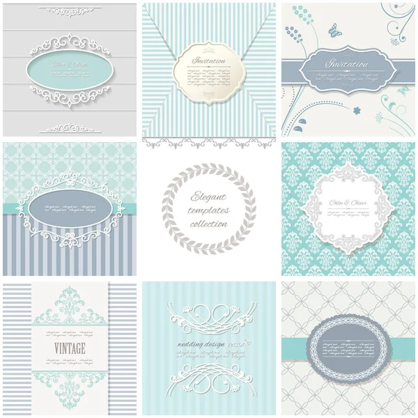 Frames, cards and patterns. Vintage templates. — Stock Vector