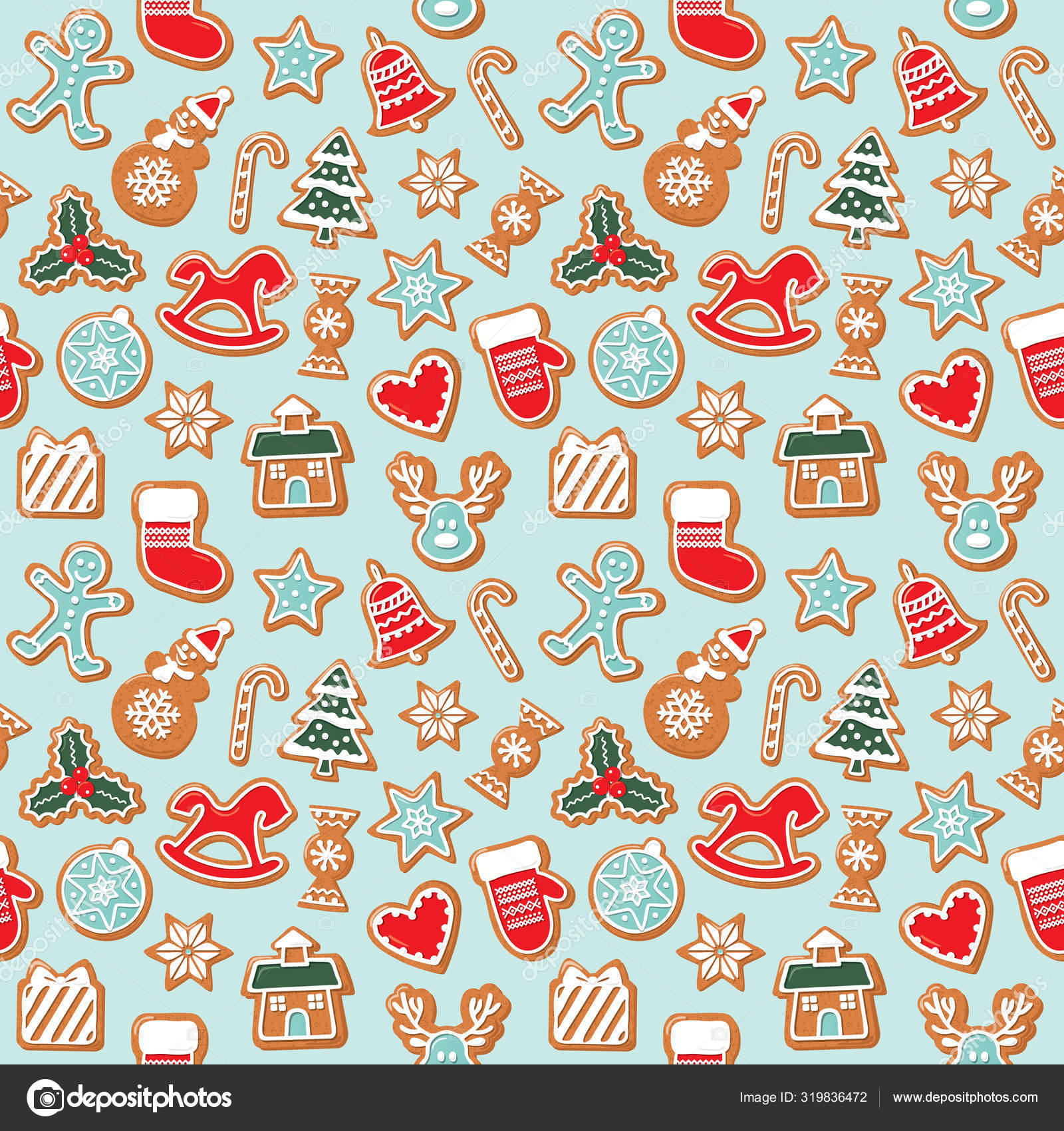 Adorable Gingerbread Man and Snowflake Wrapping Paper. Christmas Wrapping  Paper 