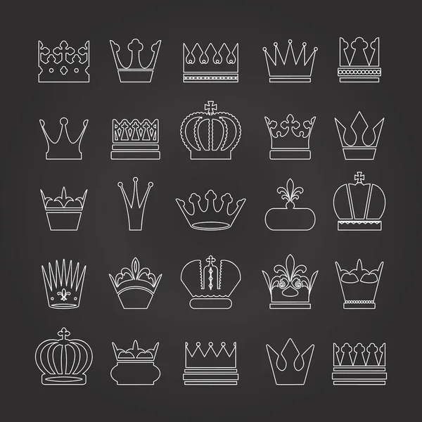 Königliche Kronensymbole auf einer Tafel. Vektor — Stockvektor