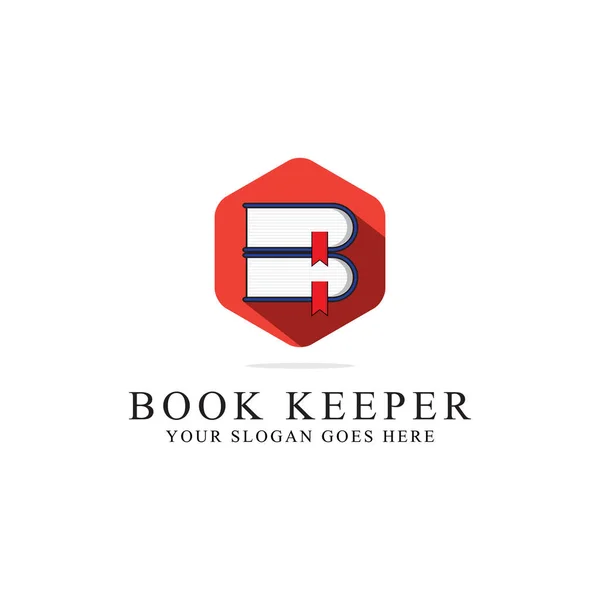 Inspiraciones del logotipo de Book Keeper, vector del logotipo de la biblioteca — Archivo Imágenes Vectoriales