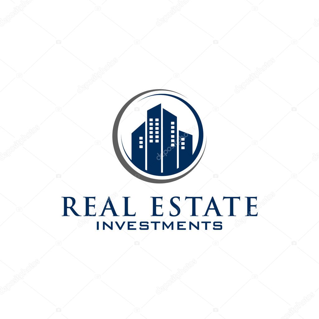 Real estate investment logo designs inspirations, clean and clever logo