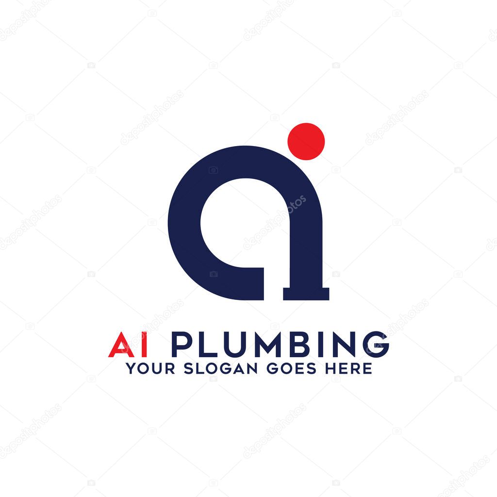 AI plumbing logo designs, Initial name logo inspirations, simple and creative name