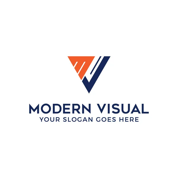 MV letter logo, Modern visual logo template — Stock Vector