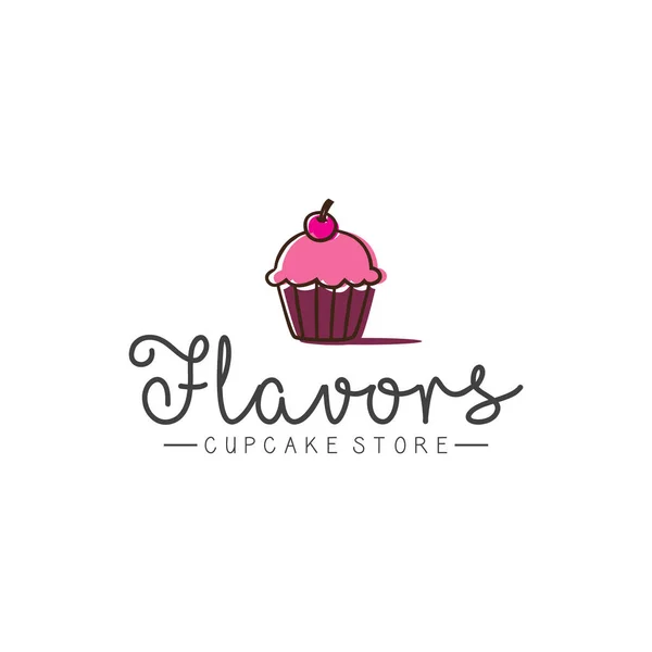 Cupcake Store Logo Design Inspirationen — Stockvektor