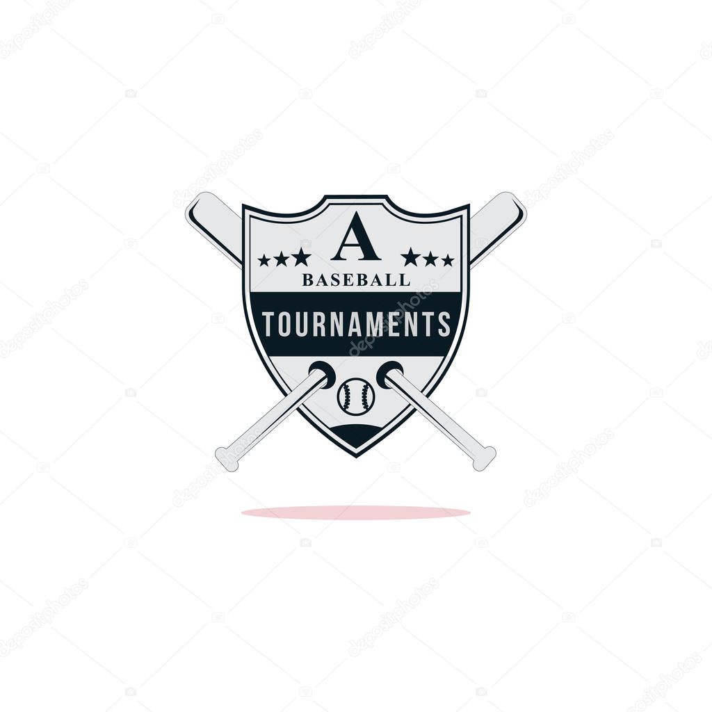 Badge baseball logo idea, tournament logo vector