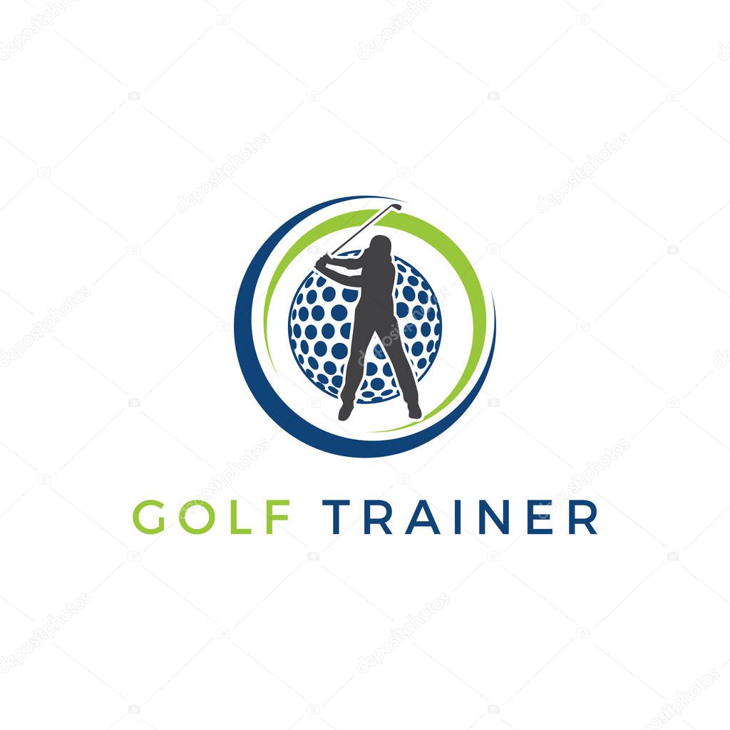Golf trainer logo inspirations, golf logo idea