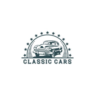 Klasik araba restorasyon logosu tasarımı, araba restorasyon logosu resmi
