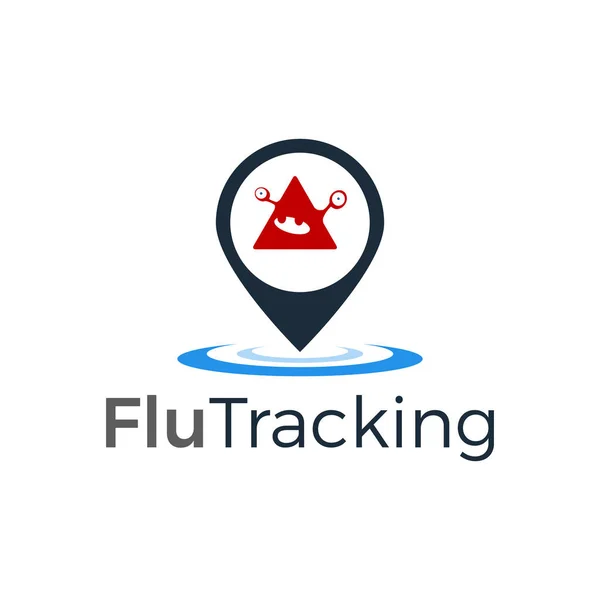 Flu Tracking logo design, health care logo template — 스톡 벡터