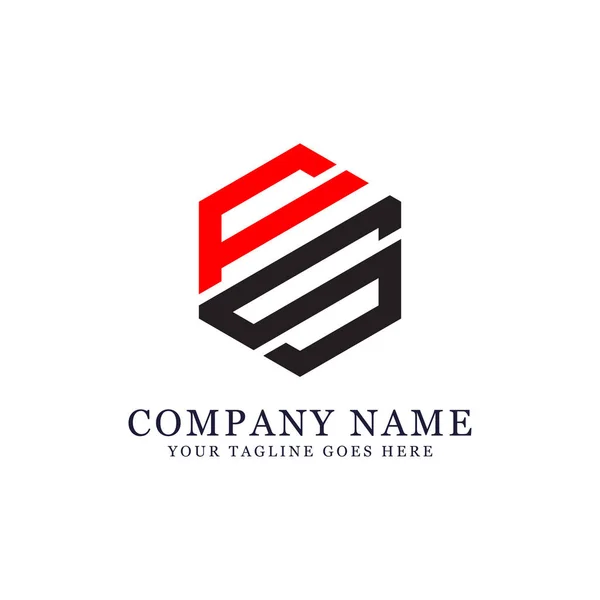 Design de logotipo de letra FS, estoque de logotipo hexagonal FS — Vetor de Stock