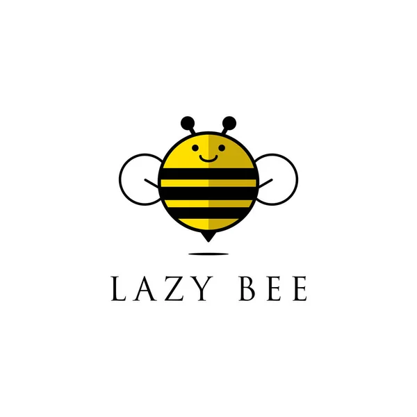 Lusta méh logó design, aranyos állat logó inspiráció — Stock Vector
