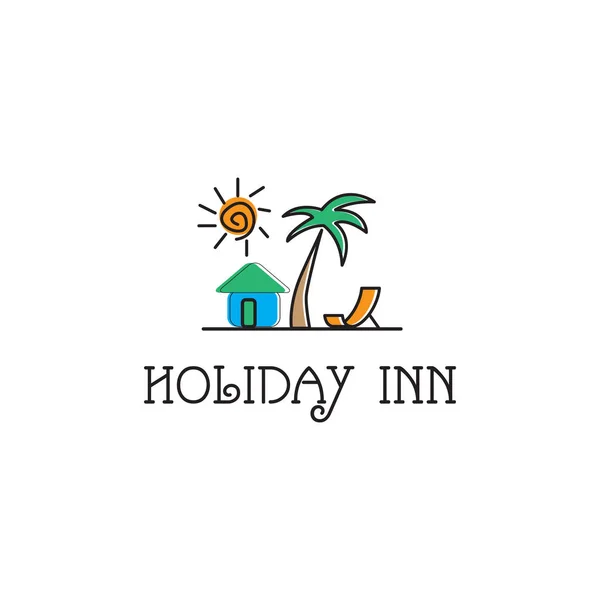 Holiday Inn Design Logo Template você pode usar para sua marca registrada, identidade de marca ou marca comercial. É bom para sua empresa, corporativa — Vetor de Stock