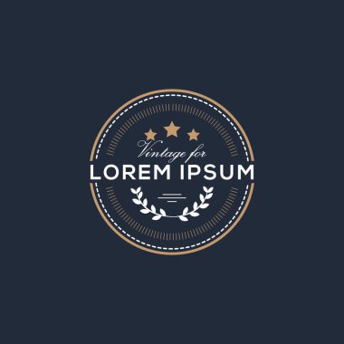 Antika rozet logo şablonu, basit çiçek logosu fikri, simge, logo, reklamcılık, tebrik kartları veya diğer tasarım için iyi.