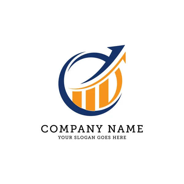 Disegno del logo del cerchio, illustrazione vettoriale del logo aziendale e finanziario — Vettoriale Stock