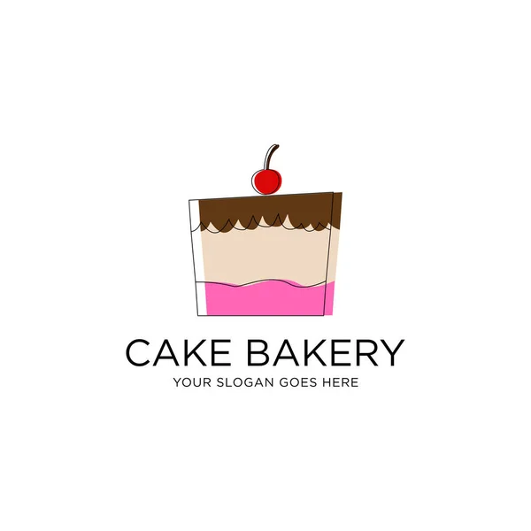 Kuchen Bäckerei Logo Vorlage Design Bäckerei Shop Logo Premium Vector — Stockvektor