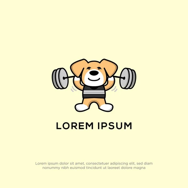 Szczeniak Pies Robi Projekt Logo Fitness Szczenięta Kochają Sportowe Logo — Wektor stockowy