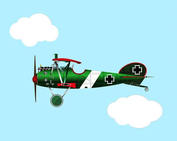 Gamla biplan Albatros — Stock vektor