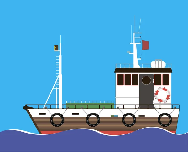 Marine towing ship — Stock Vector