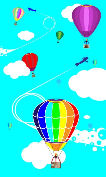 Globos en el cielo — Vector de stock