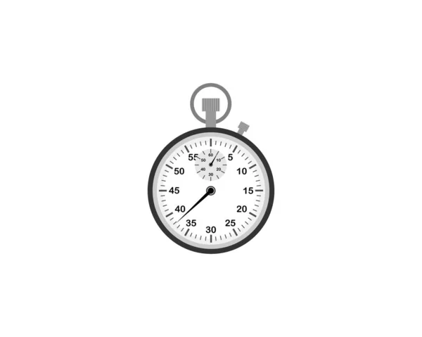 Chronomètre classique sur fond blanc. Illustration vectorielle . — Image vectorielle