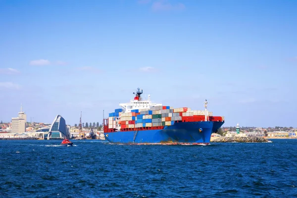 Container Ship Leaving Fremantle Port Western Australia — Stock Photo, Image