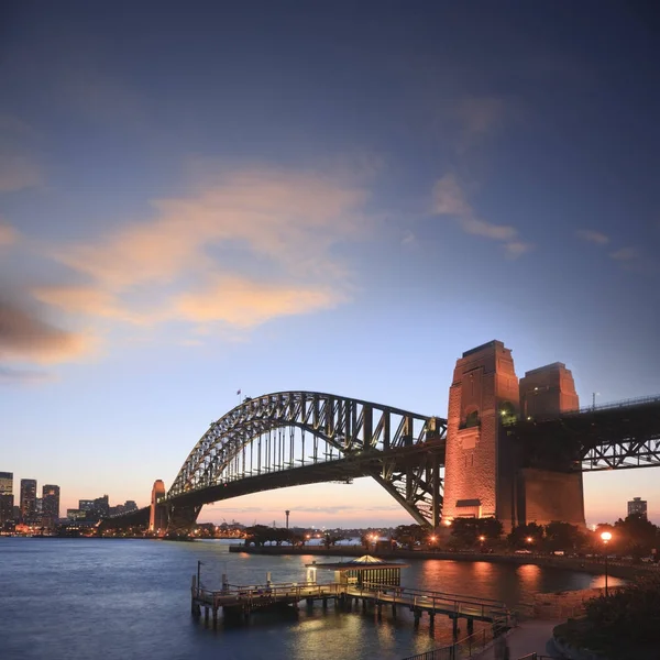 Sydney Harbour Bridge Crepúsculo Sunset Square —  Fotos de Stock