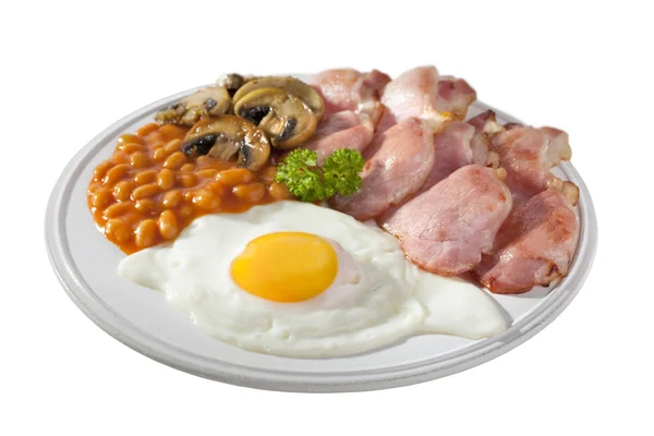 Englisches Frühstück isoliert auf weiß — Stockfoto